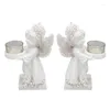 Candle Holders Ambient Holder Great Ornament Nice Gift Angel Resin Protective Coating Lightweight Beautiful For Office