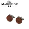 Mahoosive Wood Fashion Shirt manchetlink voor heren Gift Brand Cuff Button Zwart houten manchet link Abotoaduras 240320