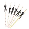 Coppe usa e getta cannucce 6pcs Bachelorette per feste decorazioni sport Fitness Muscle Man Styling Brinking Bar Beverages Cocktages