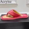 Hausschuhe echte Lederflip Flops Frauen gemischtes Farbbrot Flat Split Zehen Damen Sandalen leichte Outdoor -Urlaubsschuhe