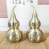 Decorative Figurines Pure Brass Open Cover Gourd Large Copper Hollow Home Office Wine Cabinet Porch Decoration