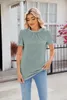 Women's T Shirts Spring/Summer Lace Collar Bubble Sleeves Loose Folded T-shirt For Women