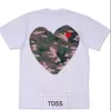 Projektant CDG moda męska gra T Shirt Red Heart Commes Casual Women koszulki des odznaka garcons wysoko quanlity tshirts bawełniane hafty haftowe koszulki lulusup