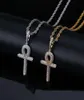 hip hop anhur diamonds pendant necklaces for men women luxury crystal gold silver pendants 18k gold plated ankh chain necklace gifts1908831