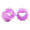 Plug tunnels tunnel auricolare silice morbido cuore vuoto 6- 16 mm Gioielli per il corpo Garza sile Mix Colori Delivery Delivery Dha3P DHA3P