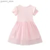 Girl's Dresses Jumping Meters 2-8T Summer Party Girls Dresses Tutu Princess Fairy Print Short Sleeve Birthday Wedding Baby Frocks Costume Y240412