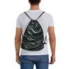 Ryggsäckvågor bandmönster i grönt och grå bärbara dragkastpåsar bundle ficka sundries väska för man kvinna