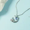 Wisiorki Kofsac Znakomity cyrkon ptak na gałąź kryształową biżuterię 925 Srebrne naszyjniki dla kobiet akcesoria imprezowe