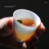 Cups Saucers 2PCS!!!! WIZAMONY Jingdezhen Drinkware Tea Cup Set Bowl White Ceramic Kungfu Teacups Chinese Porcelain Celadon