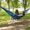 Camp Furniture 2p Travel Hammock - Impression bleue filtrée pour la randonnée intérieure extérieure