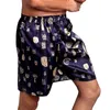 Abbigliamento da casa Short da notte Shorts Shorts Silk Satin Intwear Emulazione di fondo per pigiami da uomo traspirato