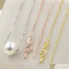 إعدادات المجوهرات DIY Pearl Pendant S925 Sliver Chain Necklace Women Fashion Gension 9 PCS/Lot Drop Delivery Dhrge