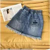 SKIRTS FD Designer de saia curta de jeans feminina A 23SS Summer New Letter Bordery Shorts Alta Colo