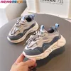 Sneakers 2023 Spring Autumn Korean Edition New Children Sport Shoes Fashion Mesh Breattable Boys Girls Outdoor Running Q240412