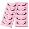 5 pairs of daily makeup stage Fox eyelashes transparent stem eye tail lengthening false eyelashes with pink box