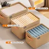 Clothes Basket with Handle Metal Frame Box Pants Toys Book Storage Blanket Big Holder Collapsible Wardrobe Bin Closet Organizers