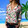 Blusas femininas bohemia impressa camisa solta