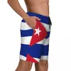Short shorts cuba sinalizador de bandeira de verão impressão legal y2k retro calças curtas machos esportes surf de secagem rápida tronco de nadar