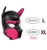 Party Masks XL Code Märke Öka stor storlek Puppy Cosplay vadderat gummi full huvmask med öron för män kvinnor hundroll pla3158319