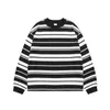 Hurtownia Niestandardowa 100% bawełniana 300 g wagi ciężkiej Unisex Stripe z długim rękawem Hip Hop High Street Style Ogólna koszulka dla mężczyzn