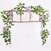 Dekorativa blommor Artificial Flower Wisteria Rattan Winding Hanging Plastic Vine String Wedding Restaurant Home Decor