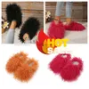 Top Quality Nouvelles pantoufles Femmes Furry Sandales Sandales Pink Pink Fluffy Plat Sandale Chaussures intérieures Slippers Gai Loiw Price