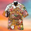 Camicie casual maschile Hawaiian Chitar and Music Shirt Summer Food Print Cuban Lavor Comfort Vacilla a manica corta traspirante