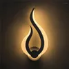 Flame Bedside Light LED Wall Lamp Modern Acrylic Wall Sconce White Indoor Lighting Decoration AC100-265V For Bathroom Bedroom12358