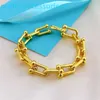 2024 Designer Luxury Brand Jewelry Chain Diamond U Horseshoe Moissanite Nail Gold Lover Bangle Womens Armband Chirstmas Gift