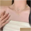 Chokers Cheker Colares de pérolas vintage para mulheres Moda de duas camadas de camada amor