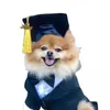 Cappello per animali domestici Abbigliamento per cani per le feste laurea regolabile con gatti di nappa cani cosplay collare accessorio POS Travel