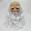 Grappige kerstman Masker Cosplay Wig Big Beard Christmas Old Grootvader Latex Helmet Halloween Nieuwjaar Party Costume Props