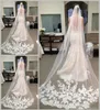 Gorgeous Long Bridal Veils With Lace Appliqued Edge One Layer Chapel Length Wedding Accessories Cheap Veisl6547411