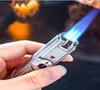 Windproof Powerful Jobon Triple Torch Lighter BBQ Jet Gas Cigar Lighter Turbo Metal Kitchen Cigar Spray Gun Outdoor Gadgets Man4888177