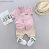 Set di abbigliamento Nuovi vestiti per bambini estivi abiti per bambini Lettere di moda Shorts 2 pezzi/set per bambini in costume casual per bambini