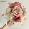 Wedding Flowers Janevini 2024 Lente elegante stoffige roze bruids boeketten kunstmatige zijden rozen Hydrangea Bouquet Accessories Boho