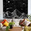 Tapisseries Montrain Tapestry Moon Mur suspendu noir et blanc pour la chambre esthétique décor de salle à domicile