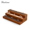 Yinbeini Soll Mold Wooden Ring Display Stand com Microfiber Ring Jewelry Organizer Storage Rack Showcase para Exposição