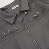 メンズジャケットラペルマルチジッパーポケットスエードソリッドカラー特大のコート高品質のカジュアルジャケットトップ