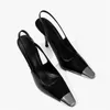 Sukienka buty metalowe palce dla kobiet mieszane w kolorze wysokie obcasy patent skórzane sandały żeńskie