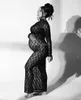 Zwangerschapsjurken Zwangerschapsfotoshootjurk Perspectief Mesh bodycon jurk met sexy holle out kant ideaal voor fotografiejurk 24412