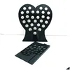 Jóias de jóias Novo botão de snap 18mm Stands Fashion Black Acrylic Heart With Letter Intercambiable Board3884491 Drop Deli OTW0M