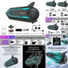 NOUVEAU ÉLECTRONIQUE 2024 ÉLECTRONIQUE BLUETOOTH MOTOCYLICE CASHET CASHET 2 Riders Interphone Wireless Communication With Ambiement Light Termrophe