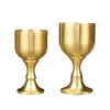 1pc Vintage Brass Mug Red Wine Glass Good Gloss Copper Portable Smooth Edge Water Beer Cup Drinkware For Party Bar 15ml 30ml