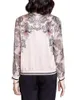 Kvinnorjackor Birdtree 91%Real Silk Elegant Jacket For Women Long Sleeve Stand Printed Fashion Cortile Short Coat 2024 Spring C42355QC