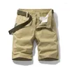 Herren Shorts 2024 Sommer Männer Baumwolle solide lässig hochwertige geschäftliche soziale Bermudas louer Luxus Khaki Jogger