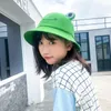 Beretten emmer hoeden schattige kikkerontwerp zonbescherming visser hoed schattige massieve kleur cap voor kinderen volwassenen buiten