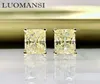 Stud Luomansi 100S925 Sterling Silver Bilttering Rettangolo bianco Giallo Orecchini a diamante ad alto diamante Gioielli 4253470