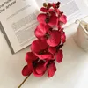 Flores decorativas 10 cabeças/filial Phalaenopsis Simulação de flores artificial Decoração da sala de estar da sala de estar DIY DIY Decoração