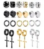 12 paires de boucles d'oreilles magnétiques en acier inoxydable 316L pour hommes et femmes Clinon non-pie des boucles d'oreilles frais Set9059966